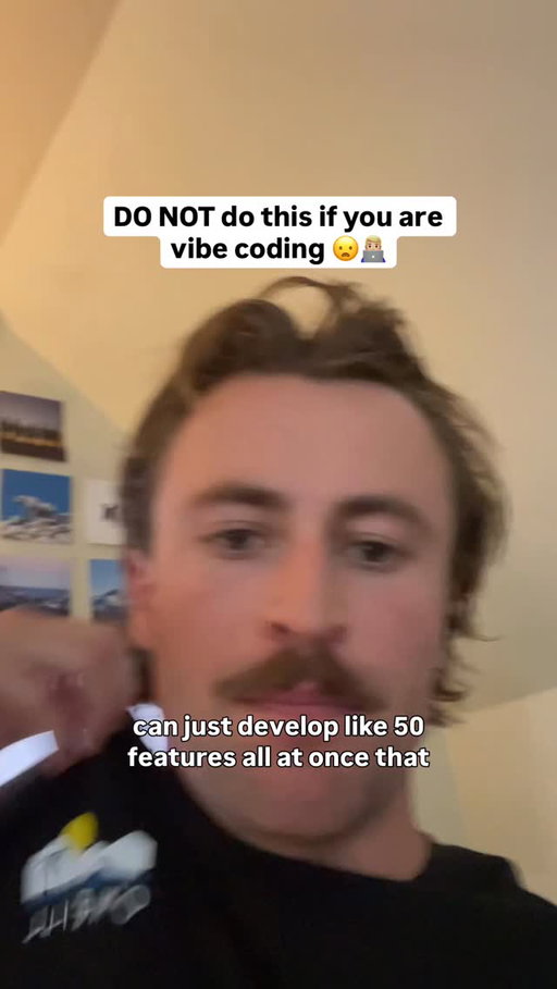 If you’re a vibe coder, slow down and take each feature one at a time. It will save you so much time in the long run!!