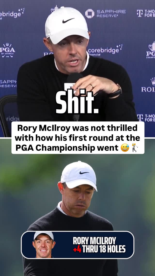 Rory McIlroy kept it very, very real after struggling mightily during his opening round at the PGA Championship 😂

(🎥 via FlushingItGolf / X, PGA)
