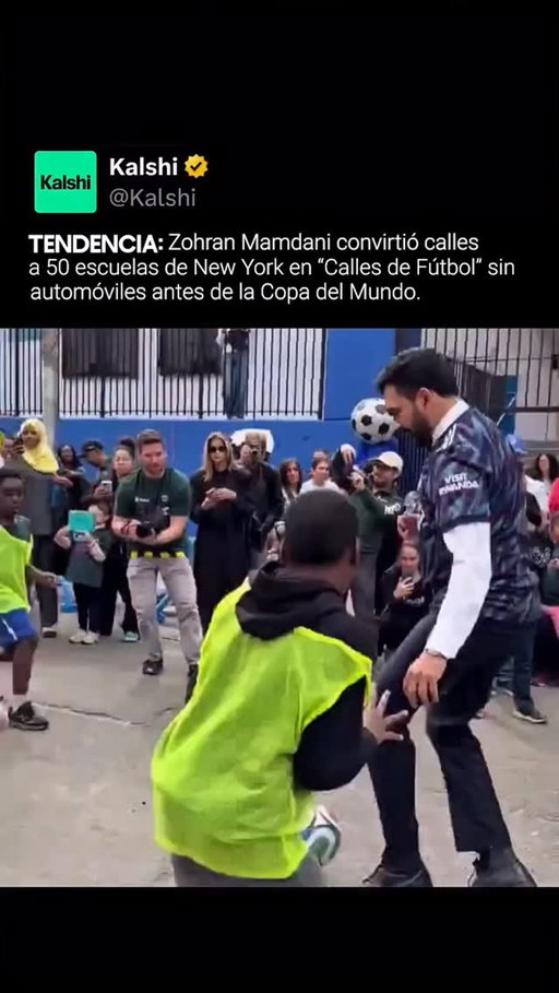 La ciudad de New York está transformando las calles frente a 50 escuelas públicas en "Calles de Fútbol" libres de autos antes de la Copa Mundial de la FIFA 2026.

El programa organizará partidos informales, entrenamientos y eventos comunitarios en los cinco distritos hasta el final del año escolar.

#kalshi #kalshiespañol