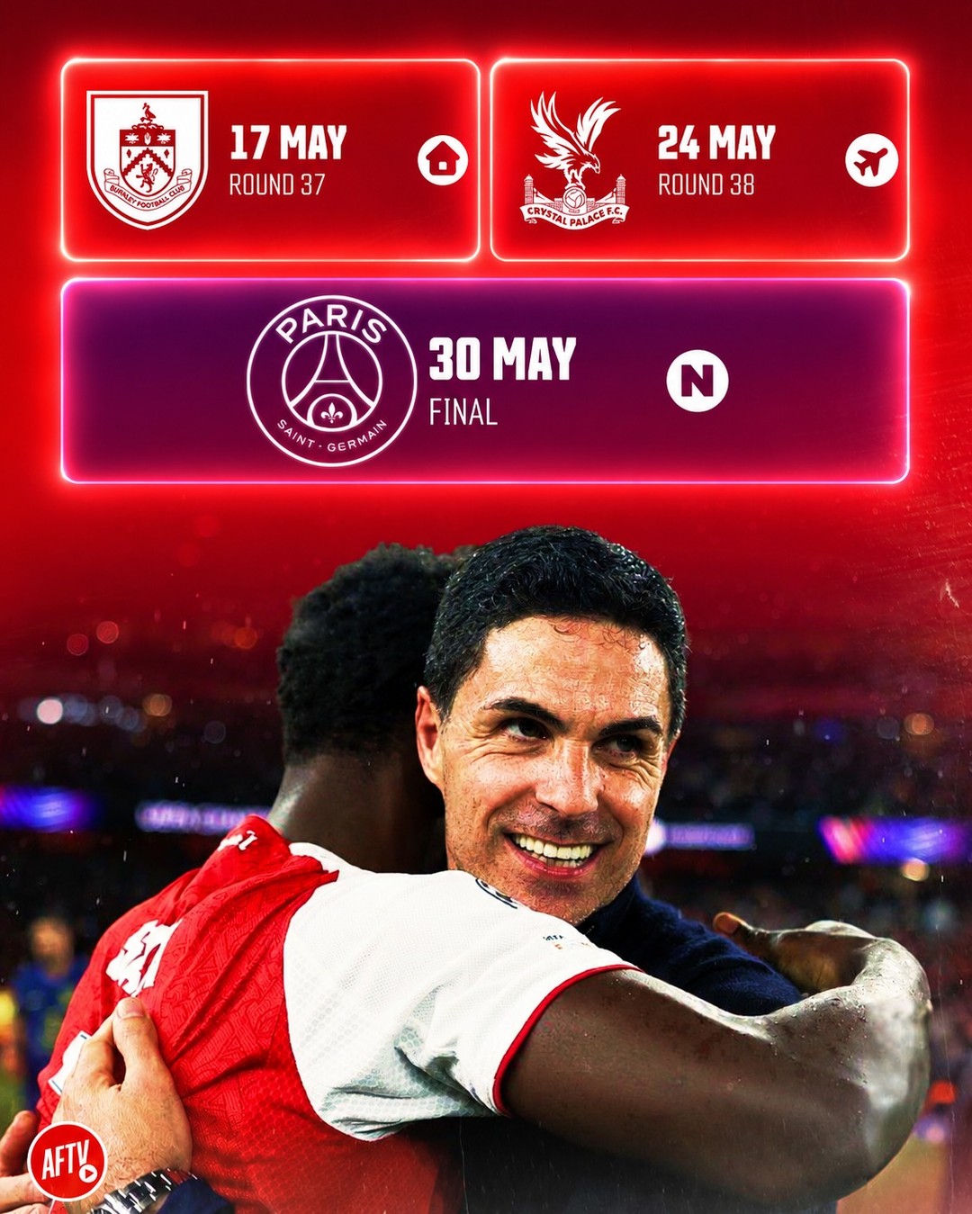 Three games. Two trophies. A double Arsenal Football Club has never won before. 

Let’s make history! 👊