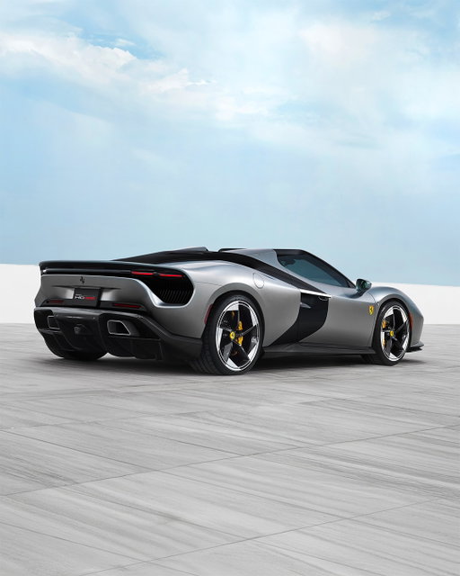 Meet the bespoke Ferrari HC25, a #FerrariOneOff from our Special Projects programme, a unique car sketched and built according to the wishes of a single client who reaches the pinnacle of personalisation. Reinterpreting the aesthetic codes, it expresses a bold, forward looking design through voluptuous volumes and clean, geometric lines.

A turbo V8 mid-engined spider, this model is a perfect bridge: it concludes the iconic chapter of the mid‑rear‑engined V8 platform while clearly stepping onto the futuristic path Ferrari’s flagship models are taking — clear from its strong dual volume form, its front and rear visually united by a sculptural glossy black band wrapping its body and expressing the #FerrariHC25’s mechanical heart. Finished in matte Moonlight Grey, we can also see the yellow accents of the Ferrari logos and the brake callipers echoed in the cabin, where the same dialogue appears between the sophisticated grey of the technical fabric and the yellow graphics that recall the boomerang shapes on the flanks and in the DRLs.

#Ferrari