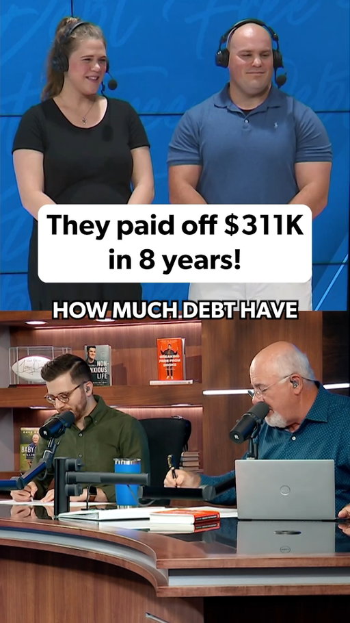 EveryDollar users Matt & Corey reached the Debt-Free Stage after paying off $311,000 in just over eight years.

Eight months into marriage, with student loans, car payments, and a mortgage piling up, they realized they needed a plan for the future they wanted to build together. What started as a scrappy paper budget turned into monthly EveryDollar budget meetings that helped them stay aligned through career changes, delayed gratification, and years of steady progress.

Now they’re debt-free at just 30 and 32, own their $410,000 home outright, and have completely changed the trajectory of their future.

Their key to success: “Stay aligned. Communicate often. Stick to the plan.”