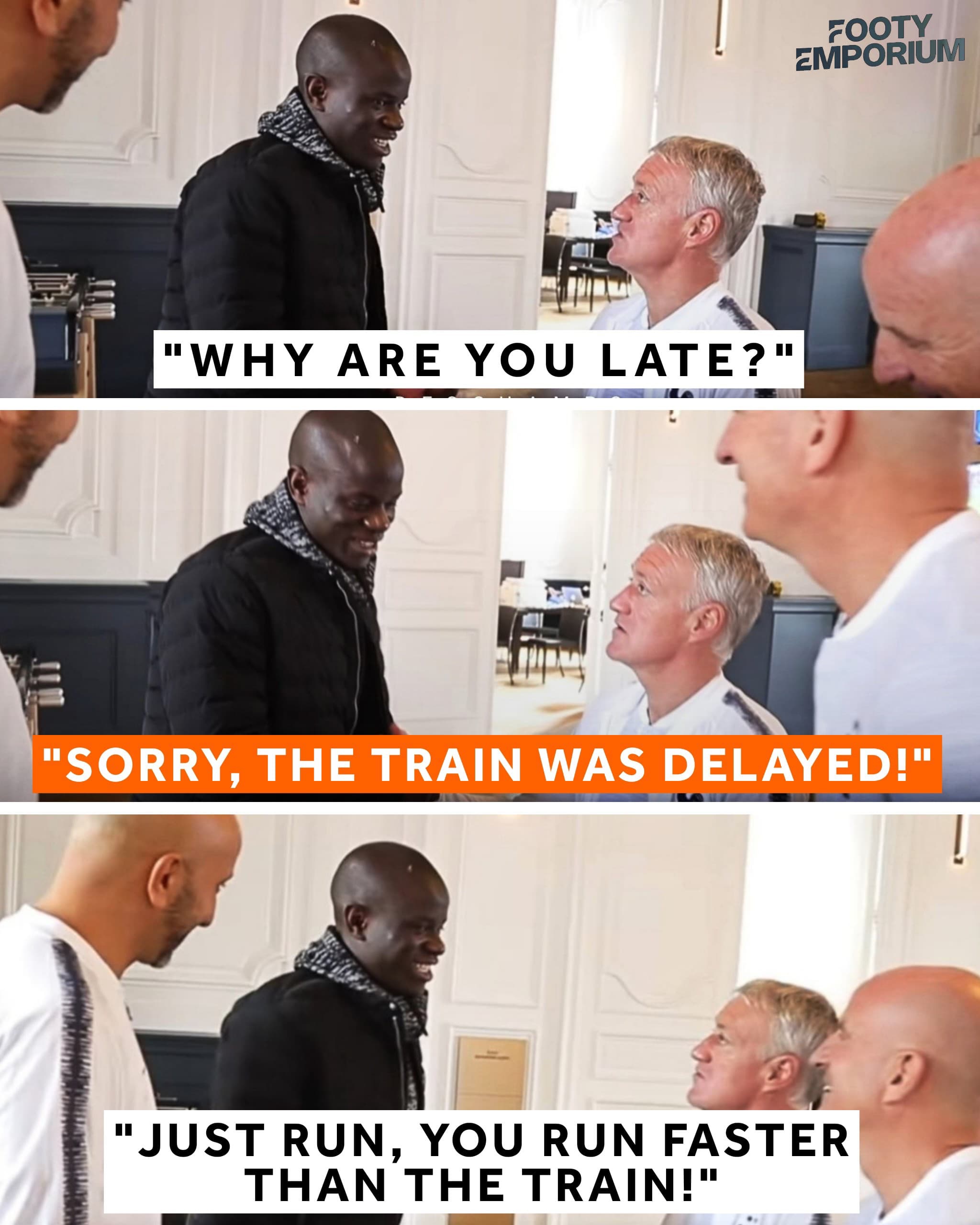 That time N’Golo Kanté was late for France training 😅🚂

At 35 years old, Kanté has still been called up to France’s 2026 World Cup squad… incredible longevity 🇫🇷

Kanté will now be hoping to win his second World Cup this summer and according to @polymarket, France are favourites to win the tournament 👀