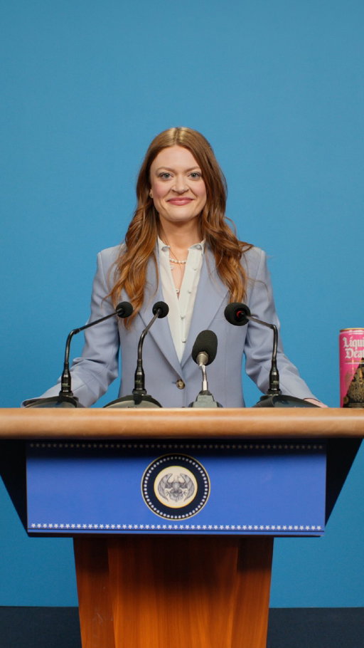 Liquid Death has hired Vice President Ashley Barrett as their latest influencer.

After two failed attempts to partner with @voughtintl and The Deep, @liquiddeath is moving on from endorsements by supes. Instead, we are proud to announce that we are working with a far more influential influencer: VP Ashley Barrett.

We’ve paid Ms. Barrett a lot of money so please watch this important and authentic message from her about how she used our new easy-drinking Sparkling Energy to get to where she is. Each can has an unextreme caffeine level, zero sugar, zero corn syrup, and a clean refreshing taste. It’s guaranteed to NOT explode your head.

Go buy your own so you can be as successful as Ashley. And don’t forget to watch the series finale of @theboystv, Wednesday May 20th, only on @primevideo.