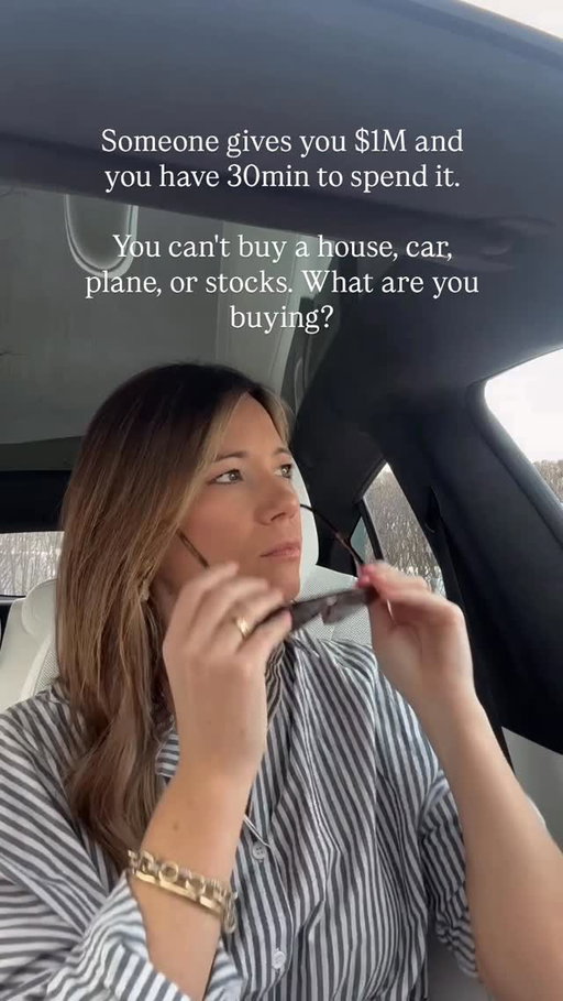 This overwhelms me so much… but I’ll start with… 

1. Instacart all of Costco. 
2. First class tickets to Europe for my whole family. 
3. Ritz yacht vacation (for 3 weeks if I my kids were older.) 
4. A Birkin 
5. A deposit with an interior designer to upgrade furniture! 

How much would I have left?