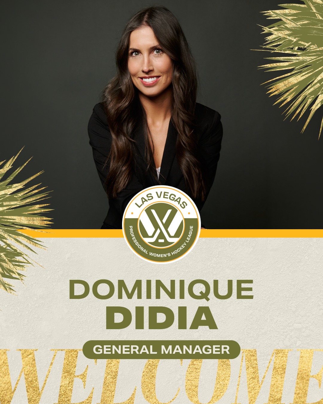 Welcome to the desert! 🏜️

We are proud to announce the Dominique DiDia has joined PWHL Las Vegas as General Manager! An accomplished sports executive, DiDia joins from CAA Sports where she launched the agency’s Women’s Hockey Department and served as Co-Head of the division, working closely with professional and amateur women’s hockey athletes on representation, marketing, and career development.

📰 Read more at the link in story