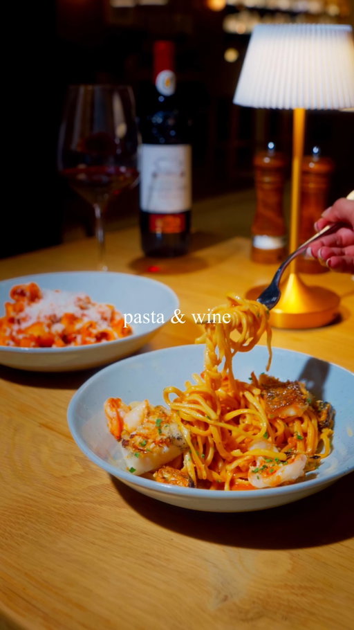 Some things just belong together. 🍷🍝 Like pasta and wine at Constantine.