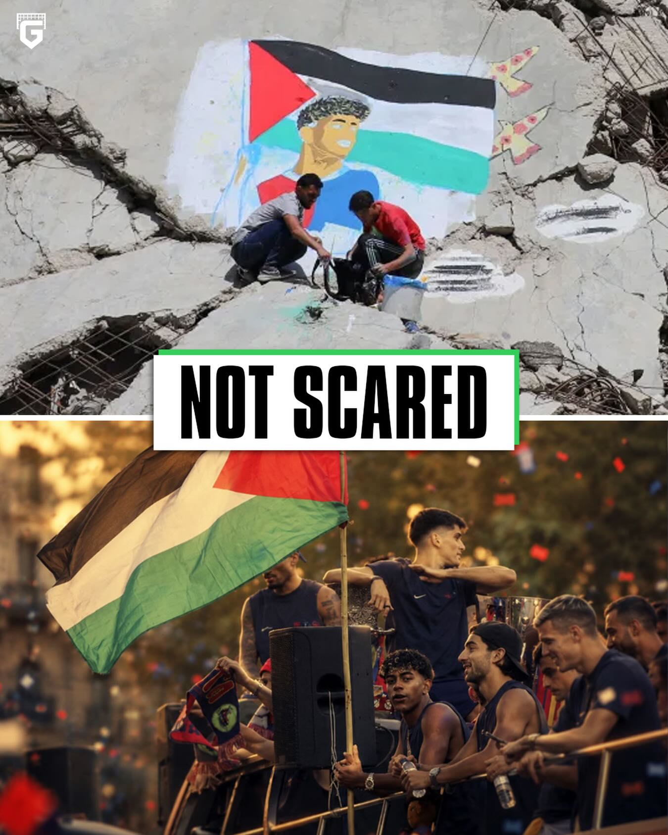 Those close to Lamine Yamal say that he doesn’t care and that he does what he believes he MUST do…

He apparently holds strong feelings towards the conflict and he has never hesitated to use his platform to express his beliefs

That’s why he held the Palestinian flag during
Barcelona’s trophy celebrations 🇵🇸

(Via: The Athletic)