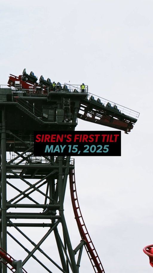 We're reminiscing on this #FlashbackFriday about one year ago when the Siren took its first tilt. ⚖️ Did you get to ride it yet? WhAt aRe YoU wAiTiNg FoR?! 🧜‍♀️