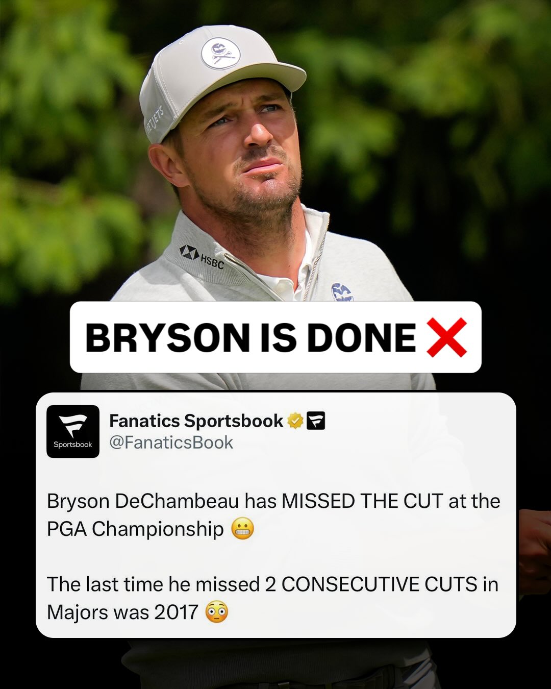 Bryson is OUT at the PGA Championship 🚨 

What happened to Bryson?? 🤔