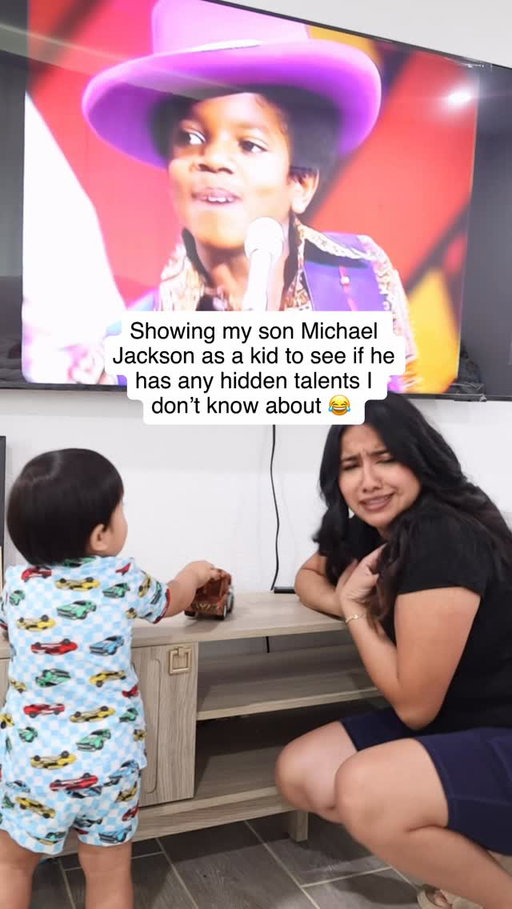 I was waiting for my son to start moonwalking after watching young Michael Jackson 😭😂 
#michealjackson #jackson5