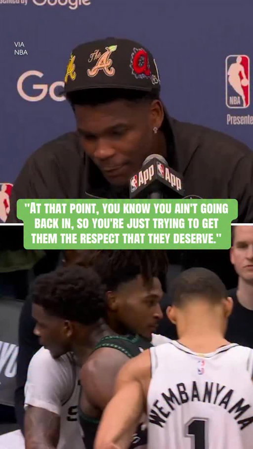 Anthony Edwards on walking to the Spurs bench to show respect before being subbed out with 8 minutes left.

(via NBA)