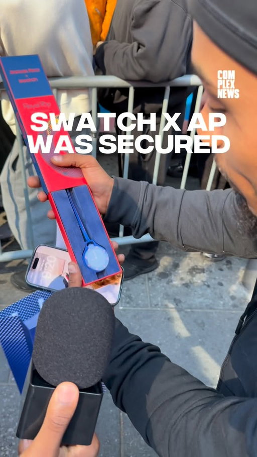 Resellers are outside for the Swatch x AP release!