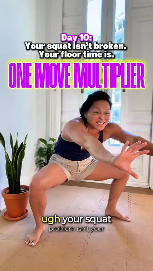 Day 10: One Move Multiplier: 5 variables, 5 tests, 1 move that puts it all together 🔥🔥

Your squat isn’t broken. Your floor time is. Every squat tutorial on the internet is missing this connection. The deep squat isn’t just a leg strength issue, it’s also a ground pattern you can train.

Today I’m giving you 5 quick tests to find out exactly where your squat is breaking down & 1 move that strengthens all 5 variables at once! Watch above. 👆

Train like this with me every week on VenusFit. First week FREE + $10 off your first 3 months with code VFITBEGIN. Link in bio. 🔗