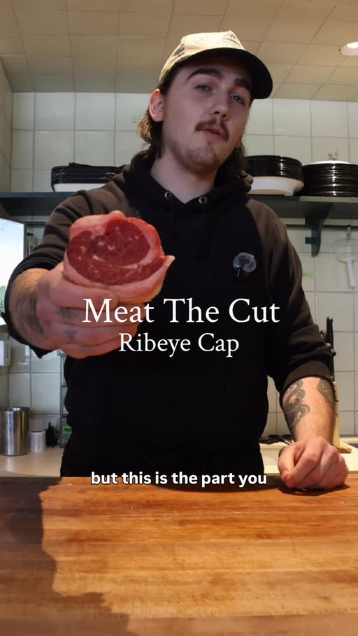 The ribeye cap is the outer muscle of the ribeye and one of the most flavorful cuts on the entire animal. Most places don’t sell it because they’re not breaking down whole carcasses, but that’s the beauty of whole animal butchery — you get access to cuts like this that you’ll never find at a grocery store. Have you tried one?