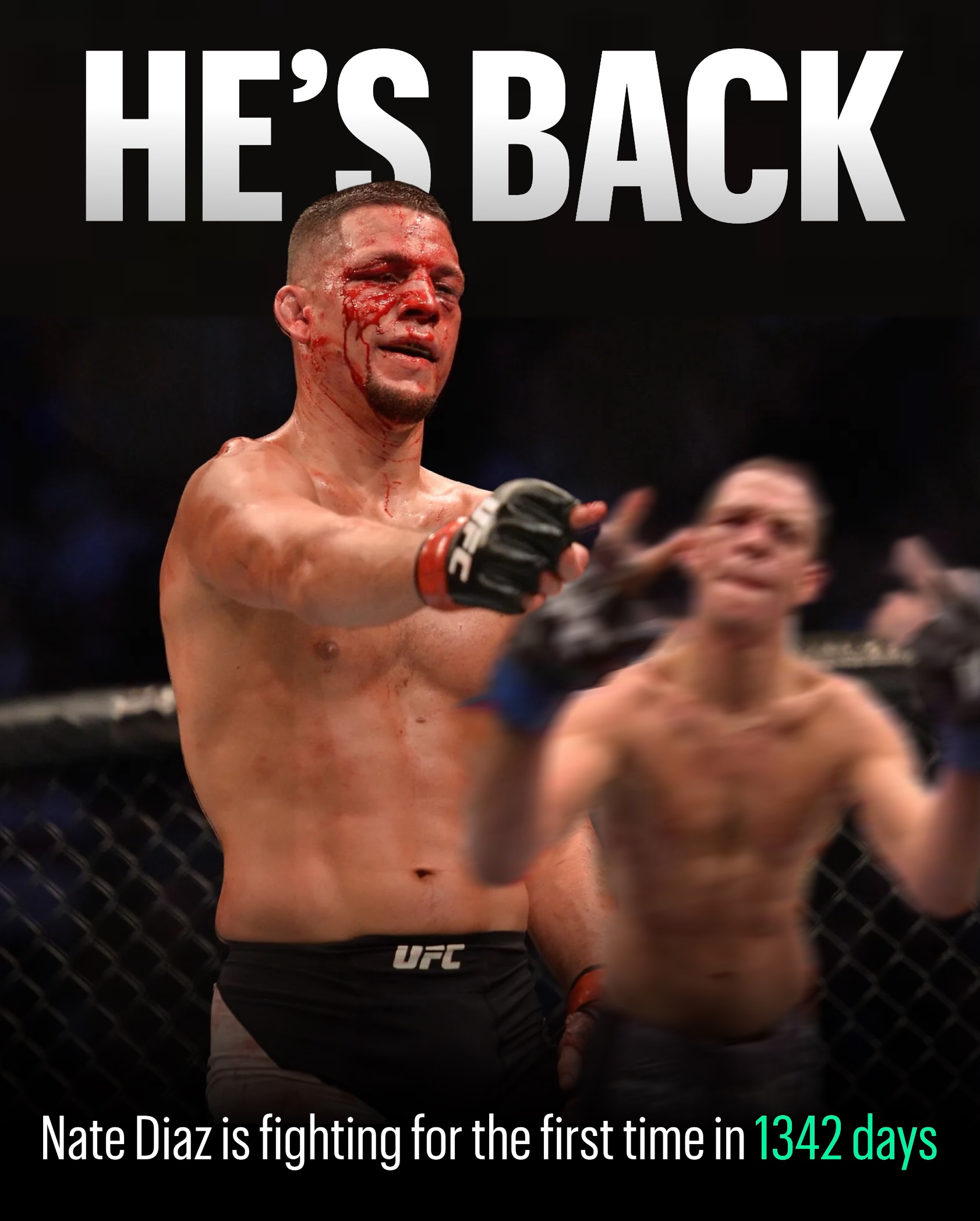 Nate Diaz has partnered with @Kalshi ahead of his first MMA fight in over 1,300 days against Mike Perry this Saturday 👀

Diaz currently enters the fight as the underdog, with a 39% chance to defeat Perry 📊