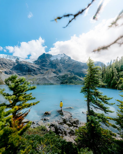 One of the most beautiful hikes we’ve done in British Columbia 🤩🥾

@itsmadirawding and I hiked the Joffre Lakes Trail and it completely lived up to the hype. Between the insanely blue glacier-fed lakes, waterfalls along the trail, and unreal mountain scenery the entire hike, it’s easy to see why this is one of the most popular hikes in BC.

We made it to all 3 lakes, but Upper Joffre Lake was definitely the highlight for us. Swimming in the bright blue freezing cold glacier water after hiking in the summer heat was such a cool experience 🏔️

The trail itself is pretty manageable overall, but there are definitely some steeper sections as you climb toward the upper lakes. If you’re planning to do this hike, I’d highly recommend starting early because this trail gets BUSY, especially during summer weekends. Even with the crowds though, I still think it’s absolutely worth doing at least once.

SAVE THIS FOR LATER ⬇️
📍 Joffre Lakes Trail, British Columbia
🚙 ~2.5hr drive from Vancouver
🥾 7.2km round trip (out & back)
🔝 Elevation Gain: 485 metres
⏱️ Completion Time: 3–4hr (approx)
🥵 Difficulty Level: Moderate to Hard
🎟️ Day-use pass required (seasonal)
🐶 Dogs not allowed
⏰ Best Time To Visit: Summer & early fall

As of now, BC Parks requires free day-use passes during peak season to help reduce overcrowding, so definitely check current requirements before visiting. (BC Parks)

#joffrelakes #britishcolumbia #explorebc #hikingadventures #joffrelakestrail