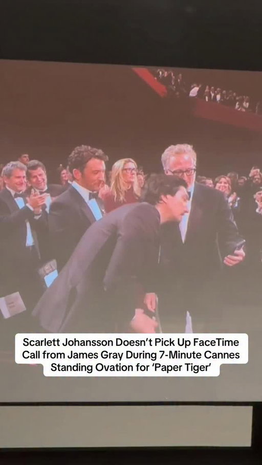 #ScarlettJohansson missed the #Cannes world premiere of “Paper Tiger,” so director James Gray tried to FaceTime her during the film’s 7-minute standing ovation. To his dismay, she didn’t answer. 

Johansson, who stars alongside Adam Driver and Miles Teller, couldn’t make the festival in the South of France because she is currently filming #TheExorcist reboot.