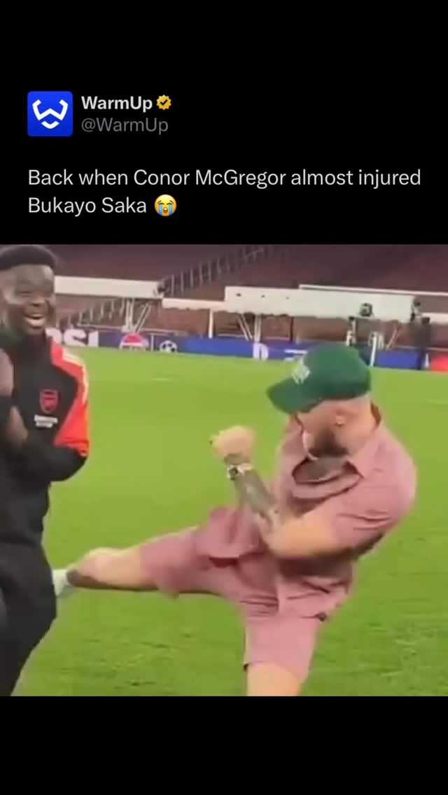 🫣

In October 2024, the football world held its breath when Conor McGregor engaged in a bizarre “sparring” session with Bukayo Saka on the Emirates pitch. Following Arsenal’s Champions League win over PSG, the UFC star—who entered the field without official permission—began throwing playful kicks and knees toward the winger. A visibly uncomfortable Saka was heard saying, “Be careful, man!” as McGregor jokingly attempted a takedown. The reckless stunt sparked an internal inquiry by Arsenal, who quickly moved to distance themselves from the fighter’s brand to protect their star assets.

(Via @thenotoriousmma )