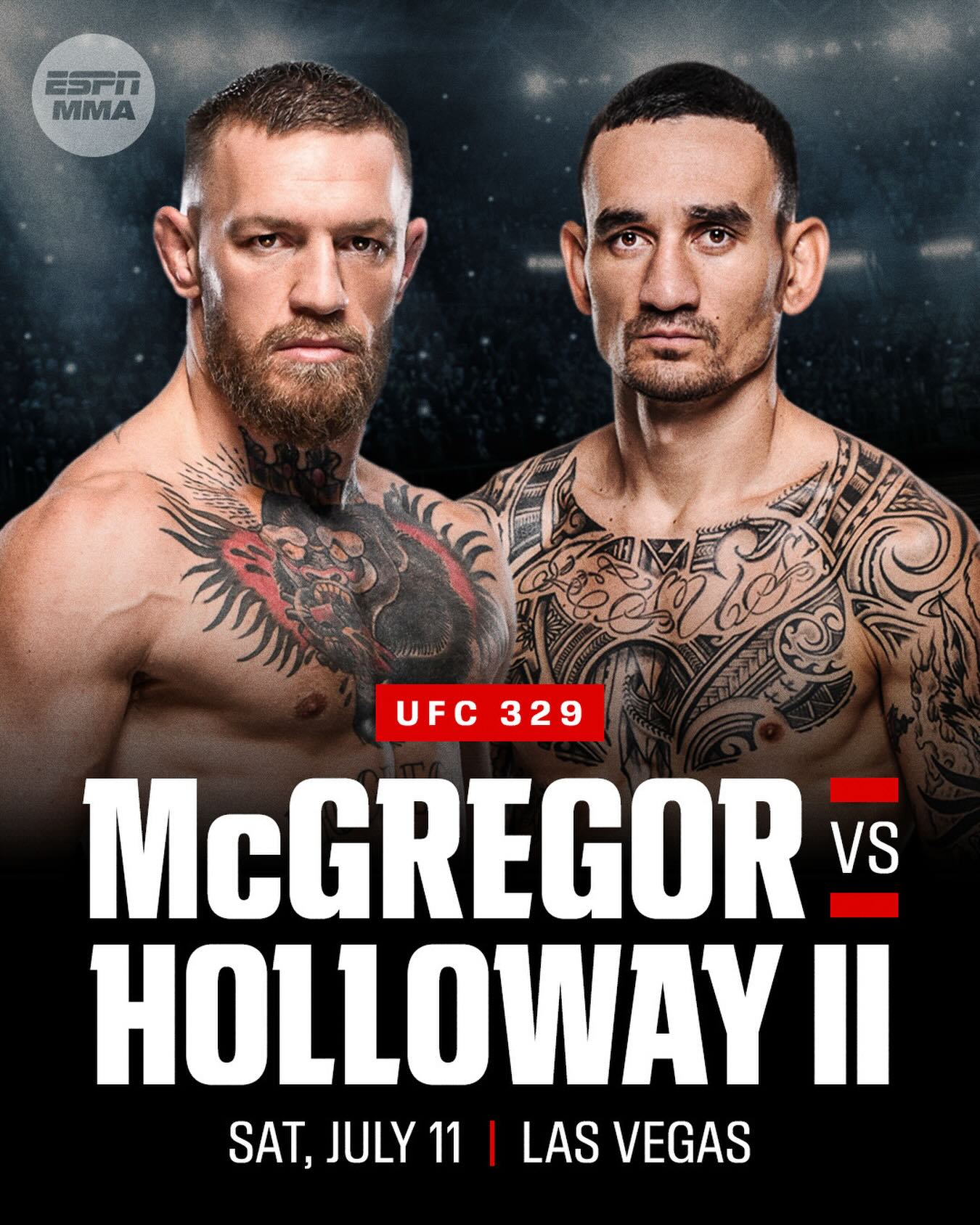 Breaking: Conor McGregor will face Max Holloway in the main event at UFC 329 in Las Vegas, UFC announced on Saturday.

This bout will be fought at 170 lbs.