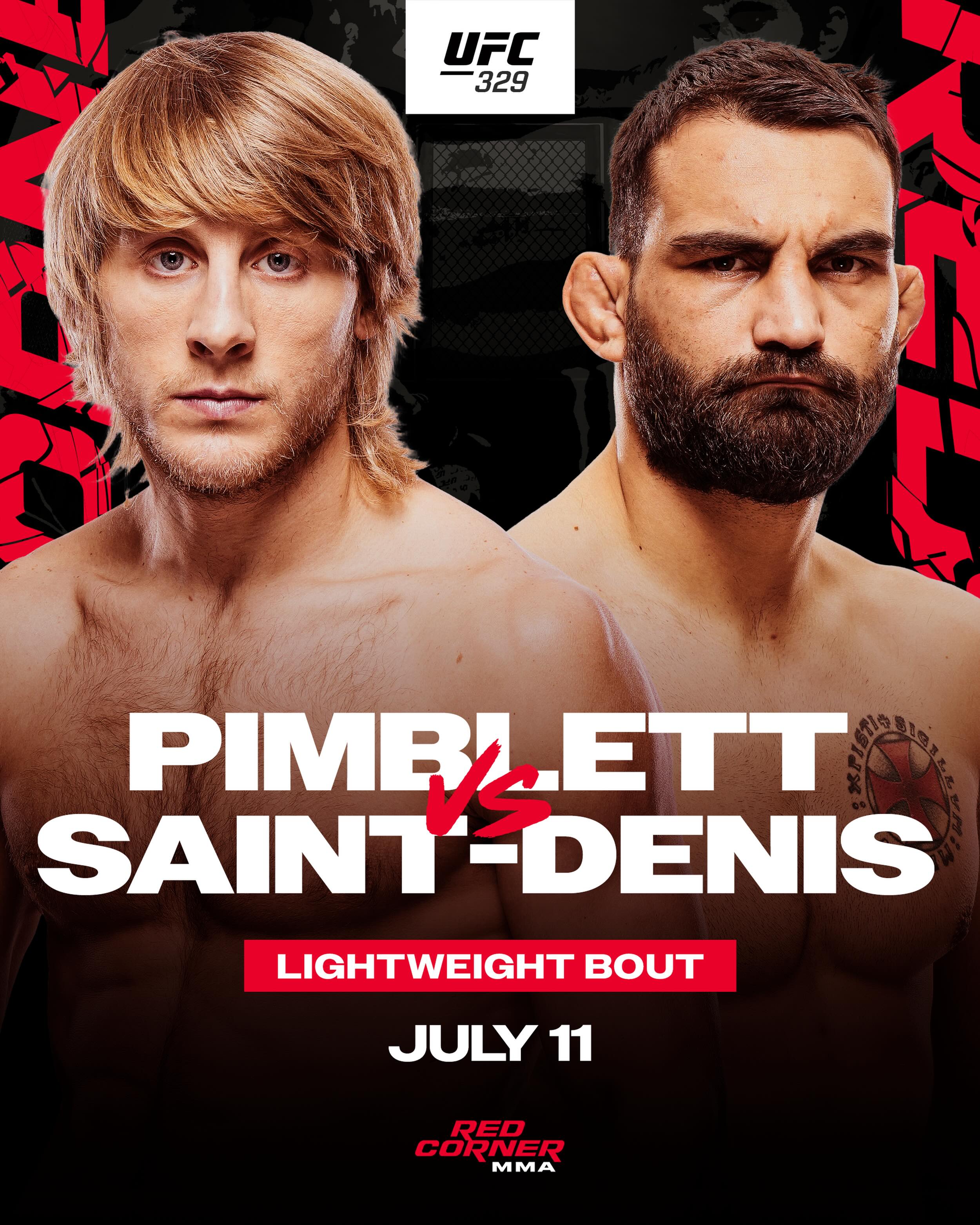 🚨 It’s official: Paddy Pimblett is set to make his return following his loss to Justin Gaethje, as he’ll take on Benoît Saint Denis in an all-European lightweight bout at #UFC329 on July 11 in Las Vegas.

Predictions for this fight? 🤔
