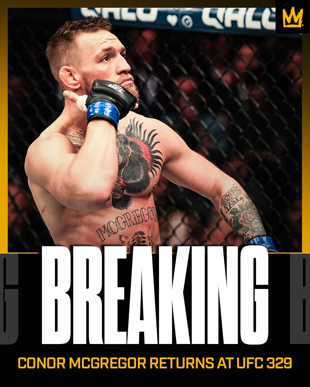 Conor McGregor will return to fight Max Holloway on July 11 at #UFC329, the UFC has announced.