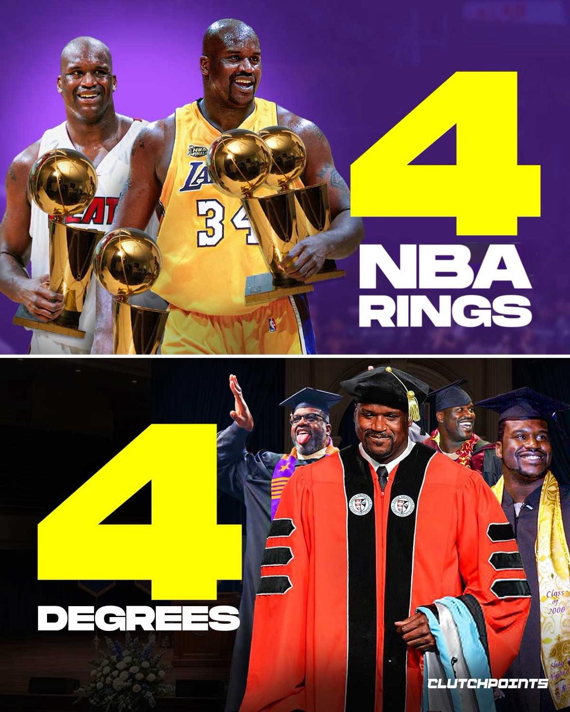Back in 1992, Shaquille O’Neal had to convince his mother to let him leave LSU early for the NBA Draft.

Lucille O’Neal wanted him to stay and finish school first.

But before leaving, he promised her he would come back and earn his degree someday.

Shaq told her:
“Mommy, I gotta do it now. The time is now.”

And he actually kept that promise.

Shaq spent the next three decades quietly keeping that promise while continuing to challenge himself outside the game.

In 2000, already an NBA superstar and champion, he returned to LSU and completed his bachelor’s degree nearly eight years after leaving college early.

In 2005, while still dominating the NBA with the Heat, Shaq earned his MBA because he wanted to understand business and prepare for life after basketball.

Years later, in 2012, he completed a doctorate degree focused on leadership and organizational learning.

Now in 2026, at 54 years old, Shaq went back to LSU once again and earned his master’s degree.

Most people remember Shaq for the championships.

His mother probably remembers him for keeping his word.