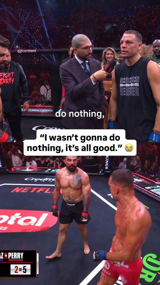 “Yeah. I had blood in my eyes. I couldn’t see shit. I wasn’t gonna do nothing. It’s all good.” 😭

Nate Diaz to Ariel Helwani when asked if he agreed with the decision to stop his fight against Mike Perry. #RouseyCarano

#natediaz #mma #mixedmartialarts