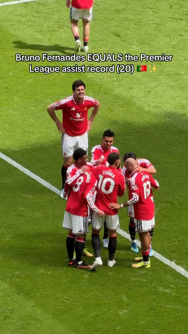 Our view of Bruno Fernandes equaling the Premier League assist record (20)! 🇵🇹✨

Is he officially a Manchester United LEGEND? 👀

#mufc #bryanmbeumo #ggmu #manutd