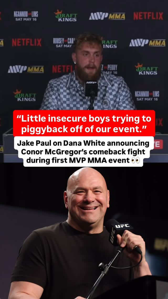 Jake Paul reacts to Dana White’s timing of McGregor announcement 😬 

(via @netflix, @netlfixsports, @mostvaluablepromotions)

#RouseyCarano #mma #ufc #jakepaul #danawhite