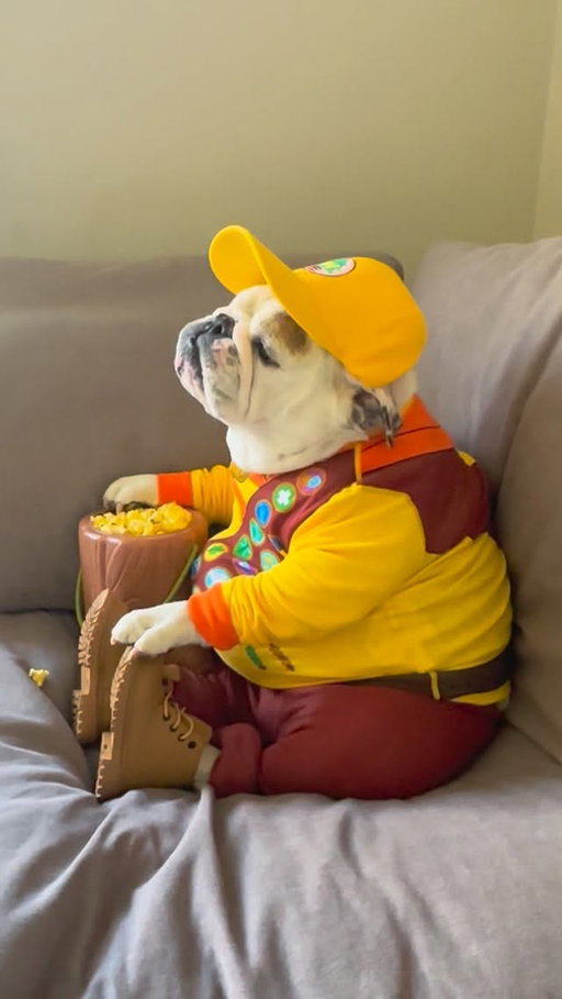 When mom signs you up for Pup Scouts for the summer....🏕️🔥 #camping #up #dog #bulldog #dogsofinstagram