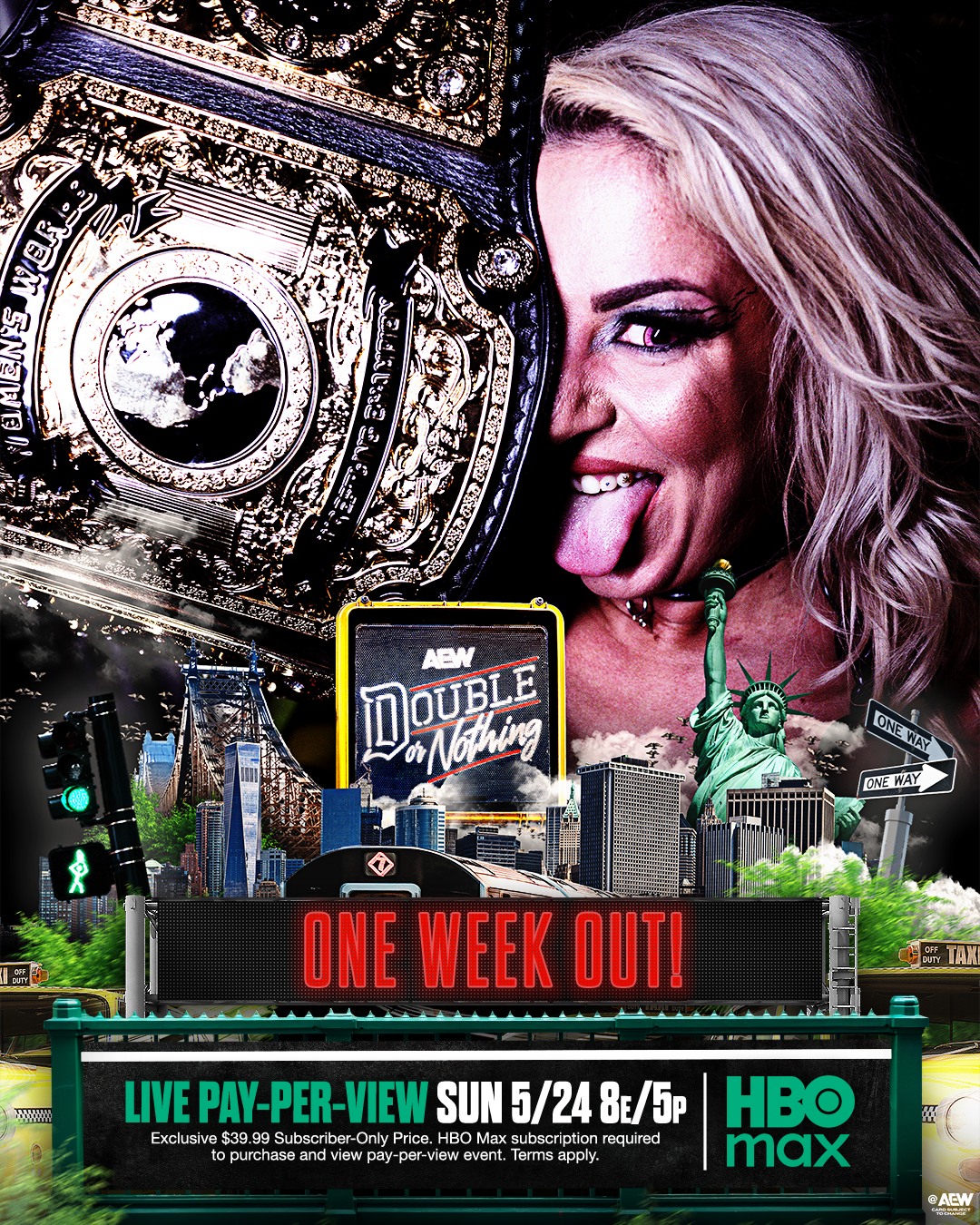 NEW YORK CITY! AEW Double Or Nothing is just ONE WEEK AWAY!

Watch #AEWDoN LIVE from New York, on HBO Max PPV on Sunday, 5/24!