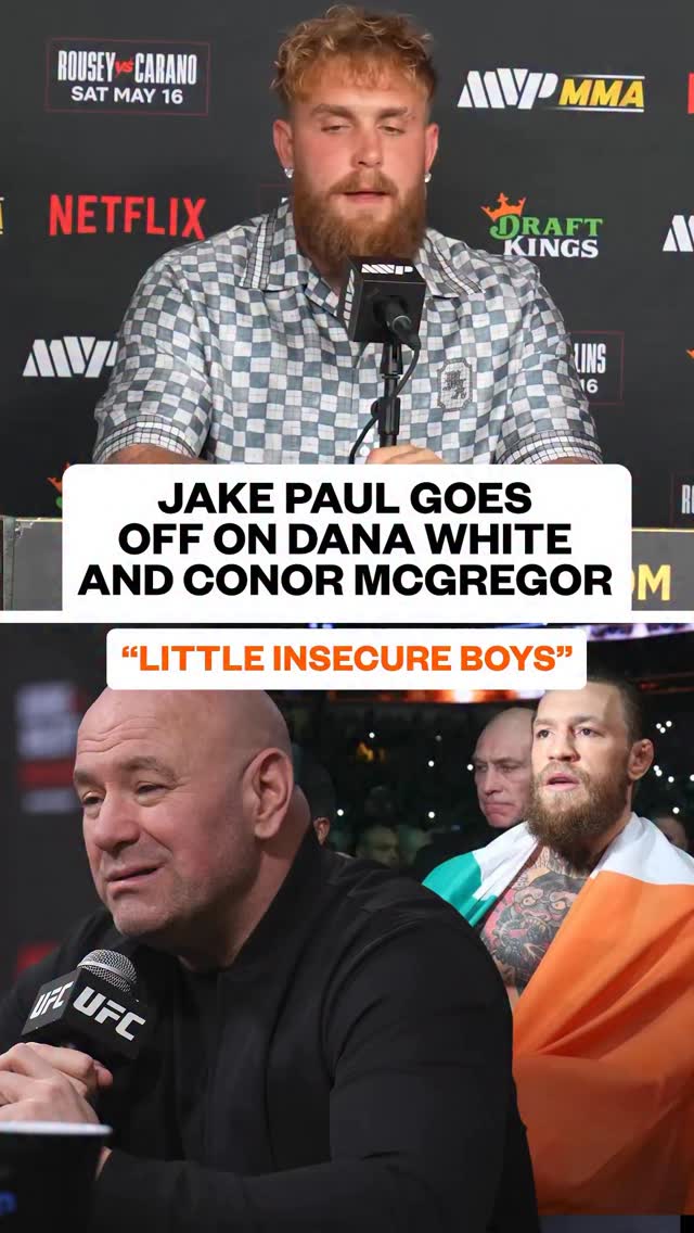 Jake Paul was NOT happy that Dana White dropped Conor McGregor’s return during the MVP MMA main event. 

Paul called White and McGregor “insecure little boys” 😂

McGregor is a +350 favorite against Max Holloway at UFC 329 @bet99sportsbook 

Via @mostvaluablepromotions