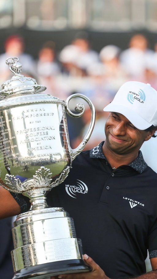Raise the Wanamaker Trophy high, Aaron Rai! 🏆 #PGAChamp