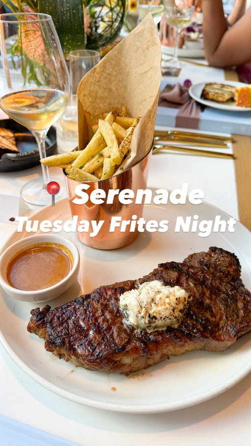 Tuesdays aren’t just for tacos! Get your Frites night on Tuesdays now too 🍟

The absolutely breathtaking @serenadeaustin just launched Tuesday Frites Night and for $25 you choose whether to pair your frites with steak, moules or chicken - DEAL ALERT!

We enjoyed a special night at a beautifully set long table with our friends and chatted about the happenings while devouring mussels, steak, chicken and most importantly, FRIES! Highly recommend washing it all down with a spritz for just $12 or a glass of bubbles 🥂!

Thanks for having us in for a truly memorable night @serenadeaustin @waustin! Tuesdays will be Frites night for me going forward since every day in Austin is already Taco Tuesday 🤣
-
-
-
#fries #datenight #steak #mussels #austintx 
Steak frites night, dinner deals, Tuesday frites night, W Hotel, downtown Austin, moules frites, date night ideas