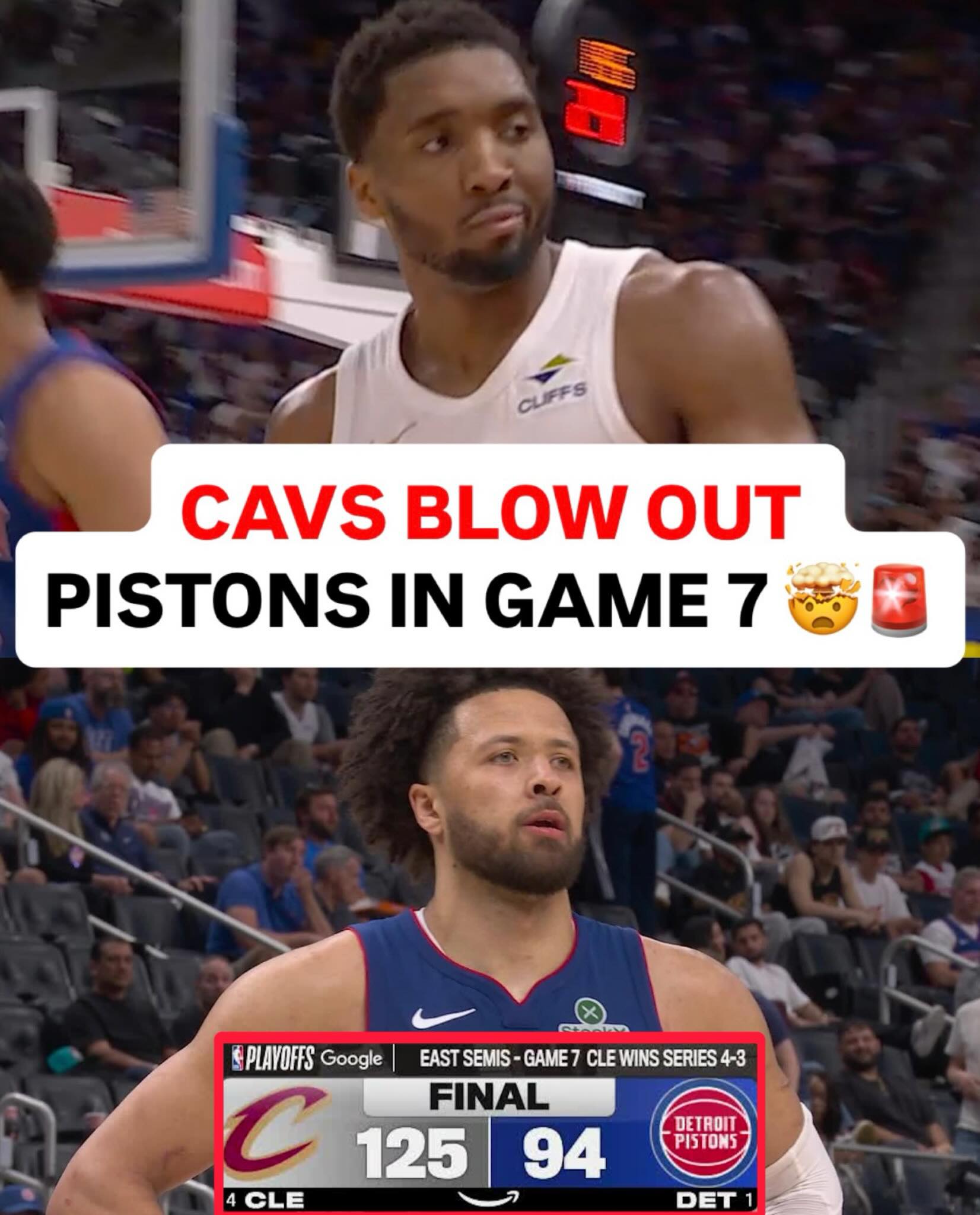 CAVS TO EASTERN CONFERENCE FINALS. 🚨🤯

WILL PLAY THE KNICKS. 🍿