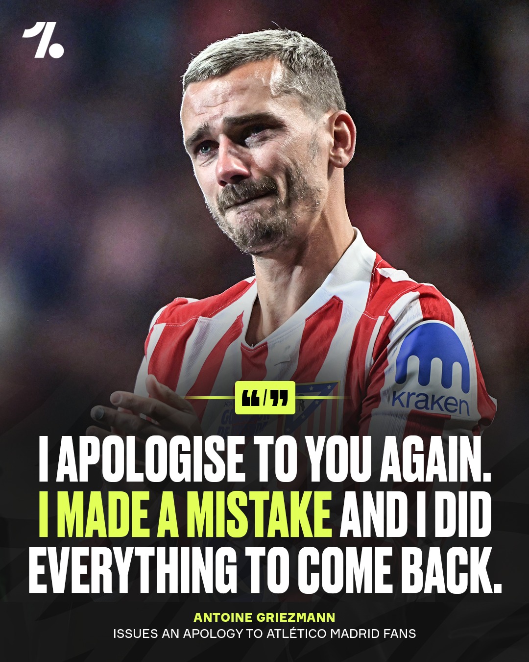 Antoine Griezmann issued a heartfelt apology to Atlético Madrid fans for leaving for FC Barcelona between 2019-2021 🥹

He was humble even in his final goodbye at the Metropolitano Stadium 🫶