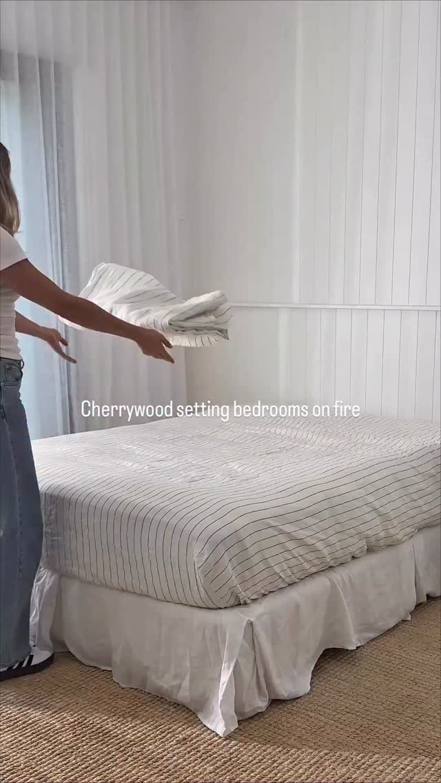 Be honest… how many times have you rewatched Off Campus? ✨ 

Lost count, but at last our Cherrywood linen makes the obsession look classy. 

#BedStyling #OffCampus #LinenBedding