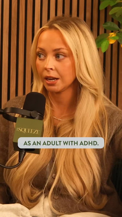 @kay.dudley opens up about getting diagnosed with ADHD as an adult and how it can present so differently in women than in men. Listen and watch now — comment “Squeeze” below and we’ll DM you the episode! 🎙💛⁠