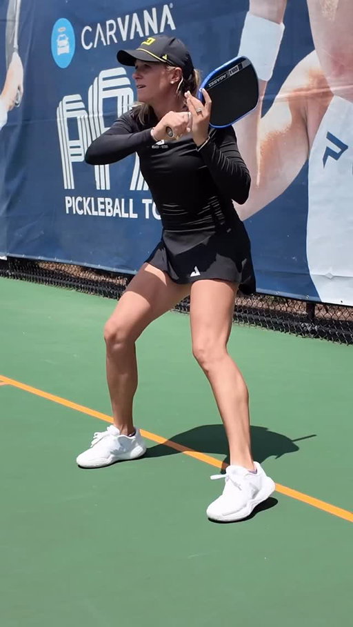 Brooke Buckner has one of the BIGGEST forehands in the world. It doesn’t look forced or like she is trying to produce a crazy amount of power or action- it’s incredibly efficient. In this drill, she doesn’t know where each ball is being fed but knows she has to hit a forehand. 

NOTICE THE FOLLOWING: The unit turn, the short take back, the same spacing and contact point each time. Also, notice her recovery steps. Whether she’s hitting a forehand from the right or left side, her outer leg pushes her back towards the center to locate the next ball. Her tiny adjustments allow for the proper spacing.

And finally at the end, she isn’t pleased she missed the last ball by a few inches. Can’t teach that, that’s just a competitor searching for perfection! 

#pickleball #womeninsports #pickleballdrills