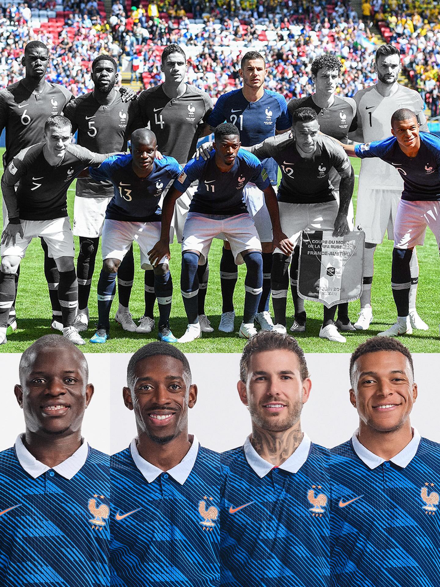 Quatre 𝑪𝒉𝒂𝒎𝒑𝒊𝒐𝒏𝒔 𝒅𝒖 𝑴𝒐𝒏𝒅𝒆 2018 seront du voyage cet été en Amérique 🤩💙

🥇@nglkante, @o.dembele7, @lucashernandez21, @k.mbappe 

Four 2018 World Cup champions will be part of the trip to America this summer.