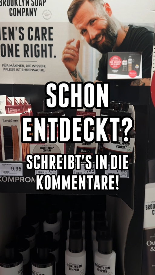 Nur noch diese Woche bei @mein_rossmann 👀

Habt ihr unseren Brooklyn Soap Aufsteller schon entdeckt?
Wenn ja, droppt eure Filiale mal in die Kommentare 👇 Vielleicht steht er ja auch direkt bei euch ums Ecke 👀

Und kleiner Reminder:
Ab 10 € Brooklyn Soap Einkaufswert spart ihr direkt 2 € 💸

#brooklynsoap #zerobullshit #rossmann #haul #foryou