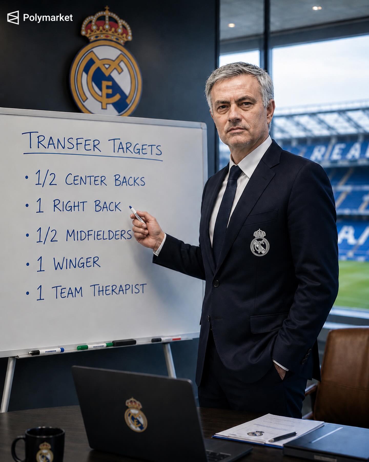 🚨𝐁𝐑𝐄𝐀𝐊𝐈𝐍𝐆: 𝐉𝐨𝐬𝐞 𝐌𝐨𝐮𝐫𝐢𝐧𝐡𝐨 𝐡𝐚𝐬 𝐚𝐬𝐤𝐞𝐝 𝐑𝐞𝐚𝐥 𝐌𝐚𝐝𝐫𝐢𝐝 𝐭𝐨 𝐬𝐢𝐠𝐧:

• 1 or 2 centre-backs
• 1 right-back
• 1 or 2 midfielders
• 1 winger

Several departures and new signings are expected at Real Madrid this summer.

Via TouchlineX