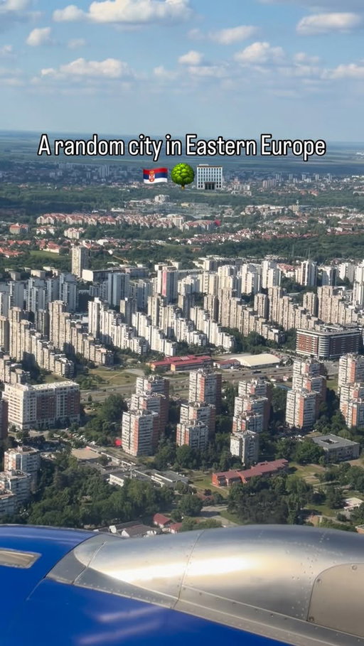 Belgrade, Serbia 🇷🇸: I was told to visit this city by many travelers. From the sky, Belgrade looks like a fairytale terrain topped with a mixture of communist, modern & classical architecture.

I’m looking forward to discovering what this city has to offer - let’s see what happens.