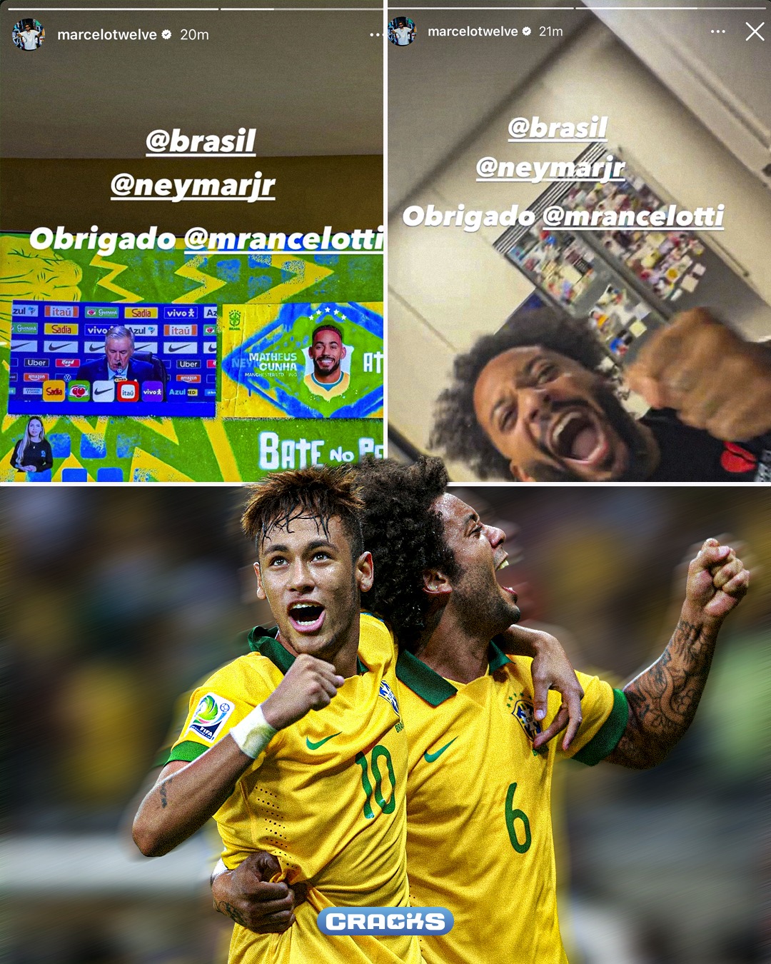 🥹🇧🇷 LA REACCIÓN DE MARCELO LO DICE TODO

😄 El histórico lateral celebró con una felicidad enorme la convocatoria de Neymar al Mundial 2026

🏆 Lo vivió prácticamente como si hubiera ganado otro título

❤️ Su gran amigo estará en la Copa del Mundo y eso emocionó muchísimo al exjugador del Real Madrid