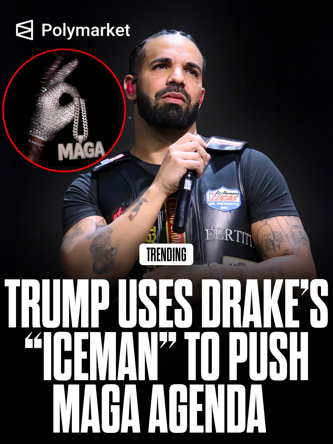 The Trump White House has repeatedly referenced Drake’s ‘Iceman’ since the album’s release, including in a TikTok promoting ICE raids set to “Make Them Now.” 

Drake has not addressed the matter publicly.

Traders predict a 10% chance Trump renames ICE to NICE by June 30th.