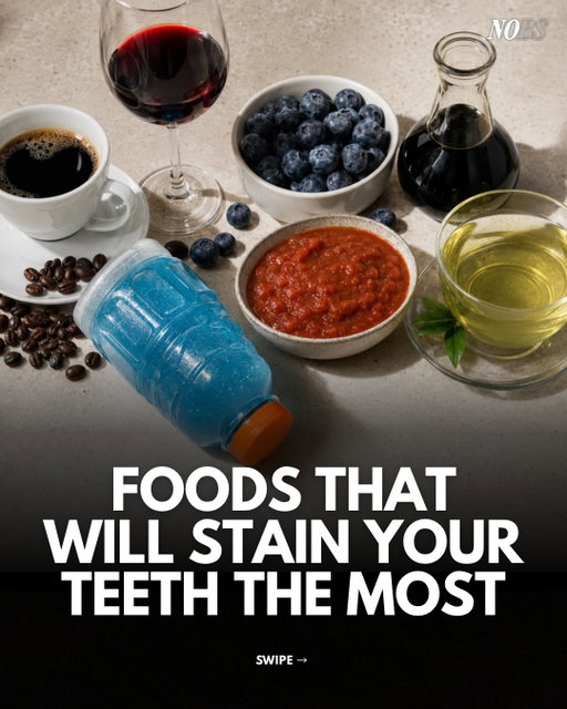 Coffee, red wine, tea, berries, tomato sauce, and sports drinks can all contribute to staining over time because of dark pigments, acids, or both. 

The good news is you don’t have to stop eating or drinking the things you love to keep your smile looking clean. Consistent oral care and the right products can make a big difference over time.

NOBS is built to help support a cleaner, brighter smile without overcomplicating your routine 🦷