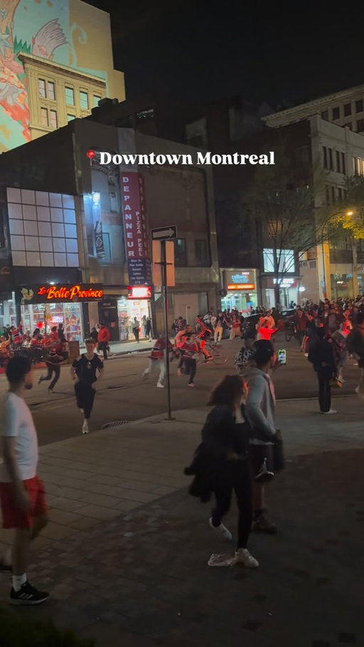 📍 centre ville de Montréal : when The cops start running after Habs fans.

#montreal #mtl #centrebell #habs