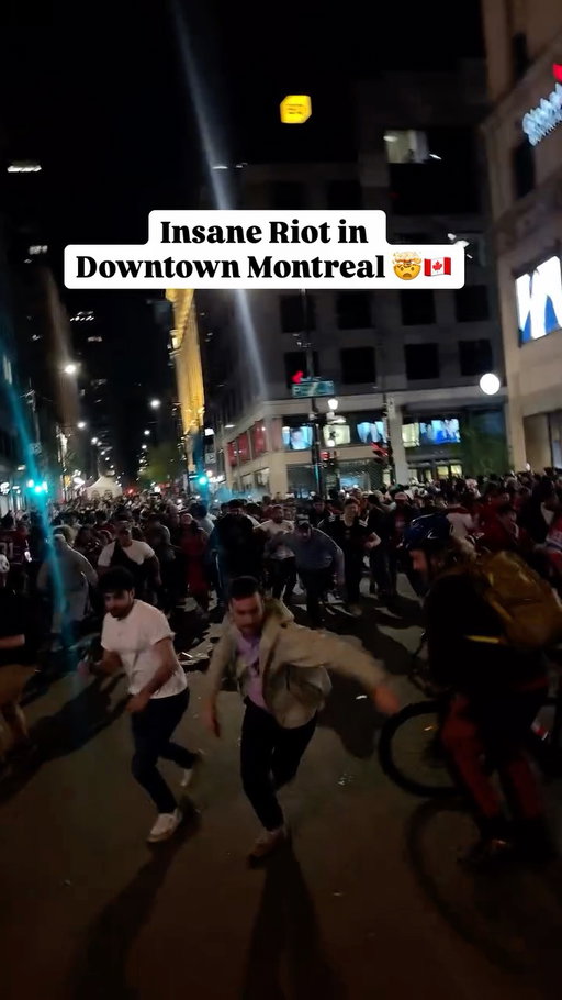 Insane Riot in Downtown Montreal 🤯🇨🇦 #habs #montreal #game7 #buffalosabres #riot