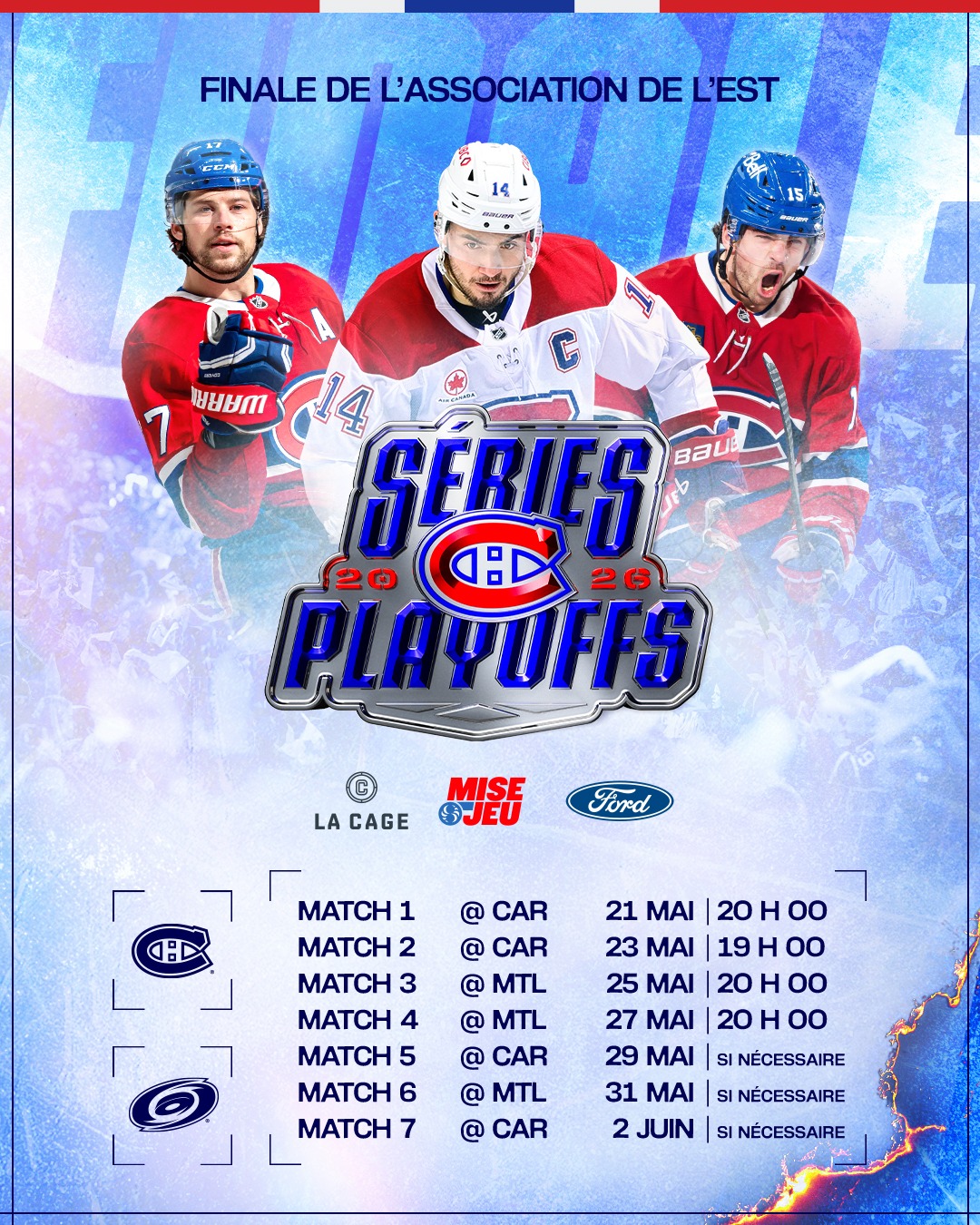 Notre série de finale de l'Association de l'Est commence ce jeudi!

Our Eastern Conference Final series starts Thursday!

#GoHabsGo